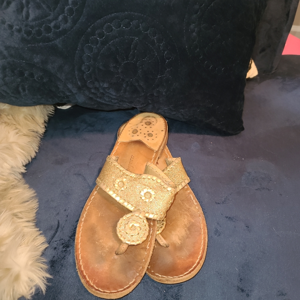 Gold Sparkly Jack Rogers